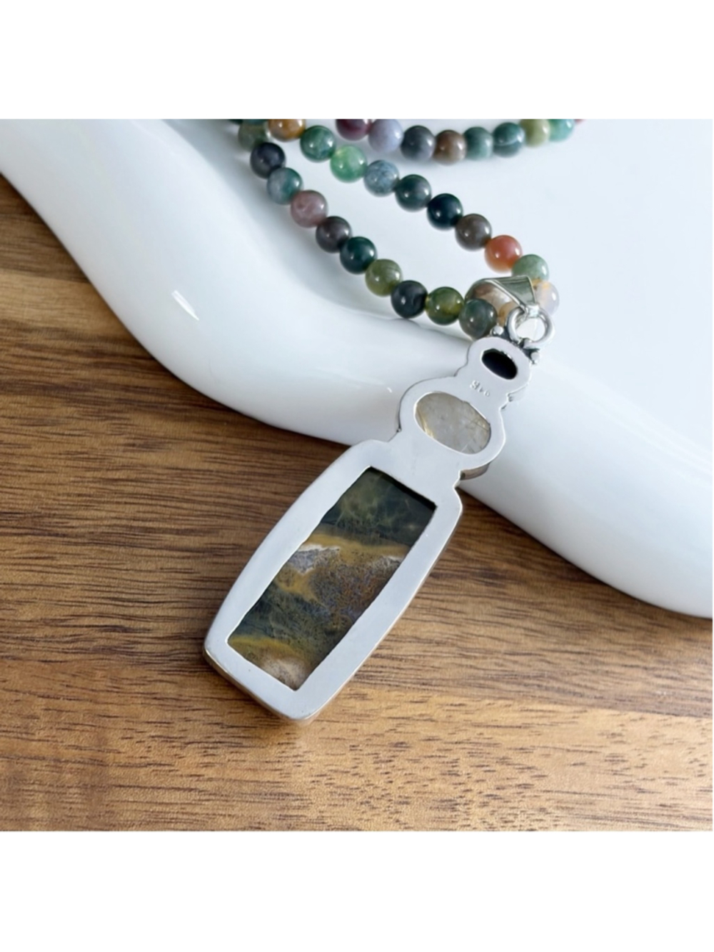 Onyx Golden Rutile Quartz Ocean Jasper Pendant Necklace Jewelry Set Lot New 925 - Picture 7 of 8